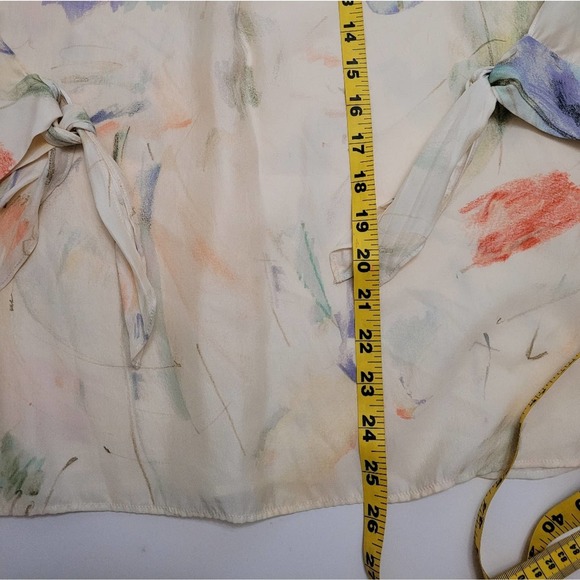 LAFAYETTE 148 New York Blair Modern Muse On Silk Blouse Size P - Picture 10 of 11